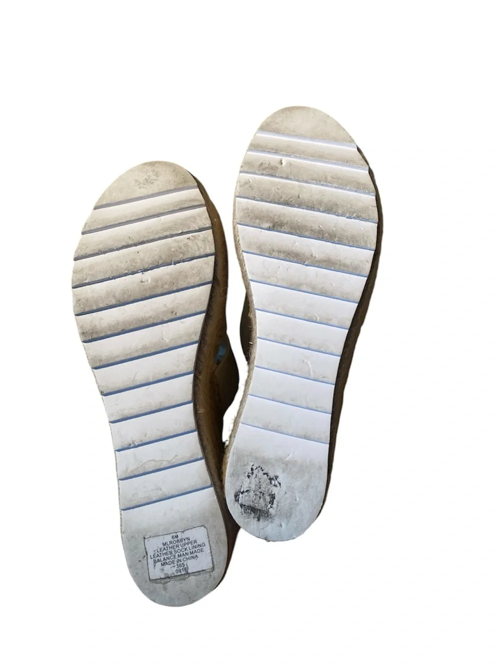 Marc Fisher White Leather Espadrille Wedge Slide 6
